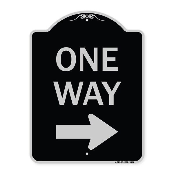 Signmission One Way Right Arrow Heavy-Gauge Aluminum Architectural Sign, 24" x 18", BS-1824-23521 A-DES-BS-1824-23521 - main